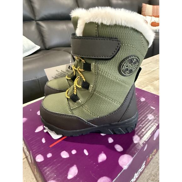 Totes Kids Snow Boots Toddler 7M Lil Gordon Olive NEW! - Picture 2 of 6
